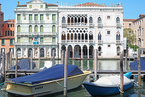 Houses and boats in Venice