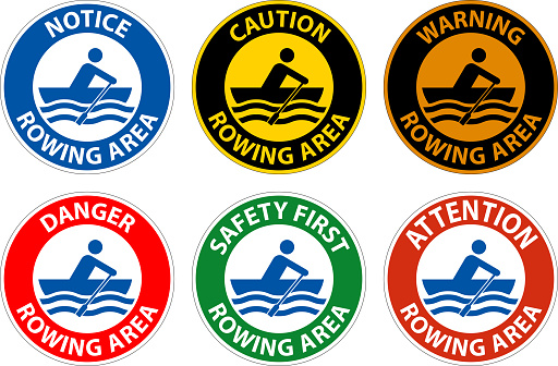 Water Safety Sign Warning - Rowing Area