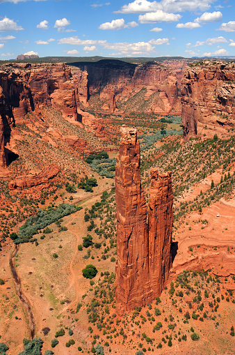 Navajo nation spider rock in the canyon de chelly in autumn