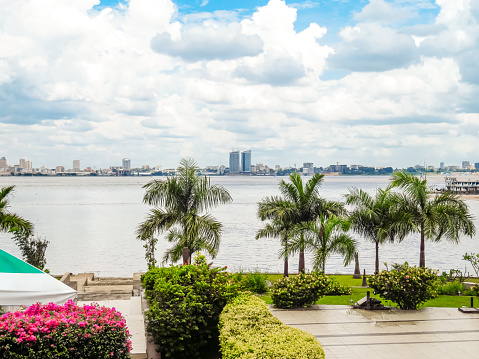 View of Brazzaville city across the Congo river in Kinshasa in Congo.
