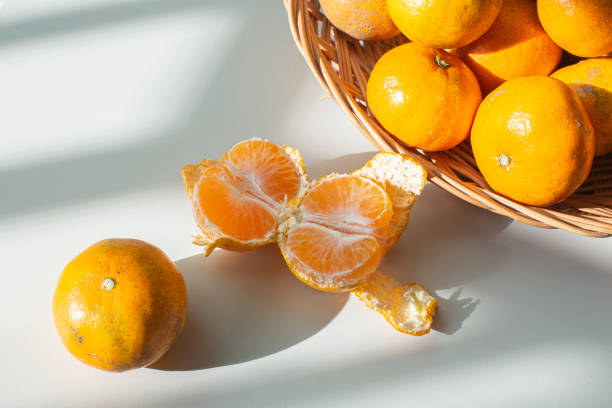 istock Tangerines on the wooden tray 1939779576