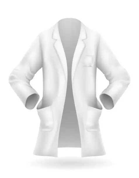 Vector illustration of doctor uniform robe work clothes vector illustration