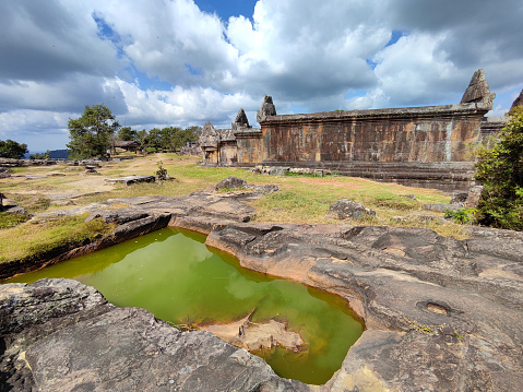 Preah Vihear Temple, an ancient Khmer Hindu temple on the top of a 525-metre cliff in the Dângrêk Mountains, in the Preah Vihear province, Cambodia.\nOn 7 July, 2008, Preah Vihear was listed as a UNESCO World Heritage Site.