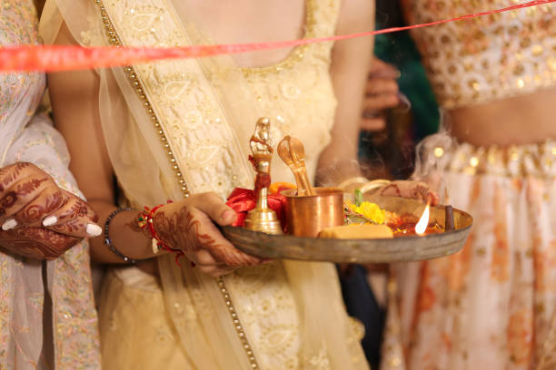 istock Pooja thali in hand closeup 1939801345