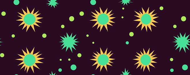 Abstract graphics background with greenyellow and black, seamless tileable patterns. More seamless see in portfolio. Vector seamless pattern. Flat Vector Illustration. Pattern Bright suns. Seamless polka dot pattern. Drawing in school. Color ink blots seamless background.