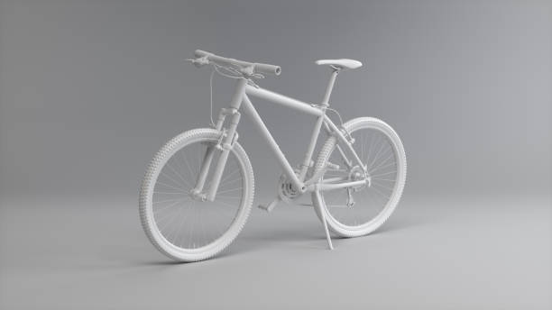 istock White Bicycle on a Soft Gray Studio Background. Sport concept. Monochrome. 1939837985