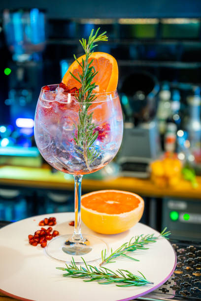 istock A martini is sitting on a white plate on a bar 1939861150