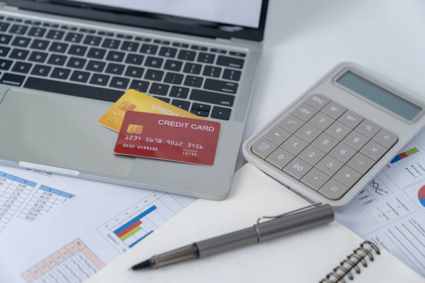 istock Pays bills with credit card concept. 1939866127