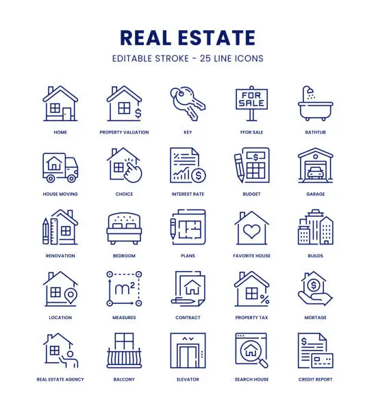 Vector illustration of Real Estate Icon Set