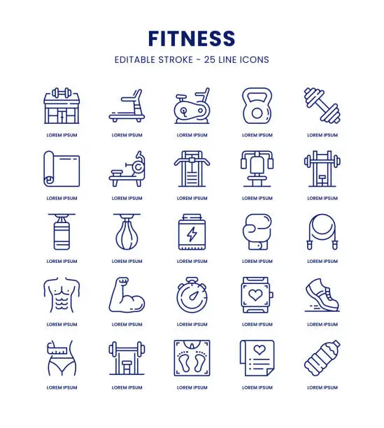 Vector illustration of Fitness Icon Set