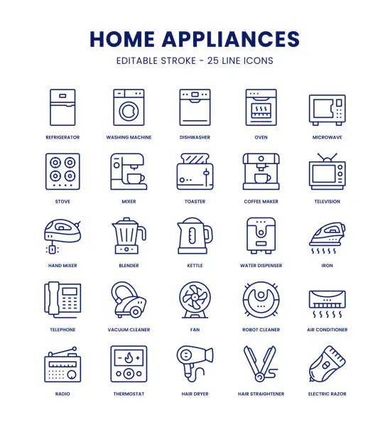 Vector illustration of Home Appliances Icon Set