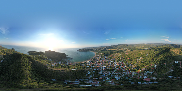 360 panorama of San juan del sur aerial drone view