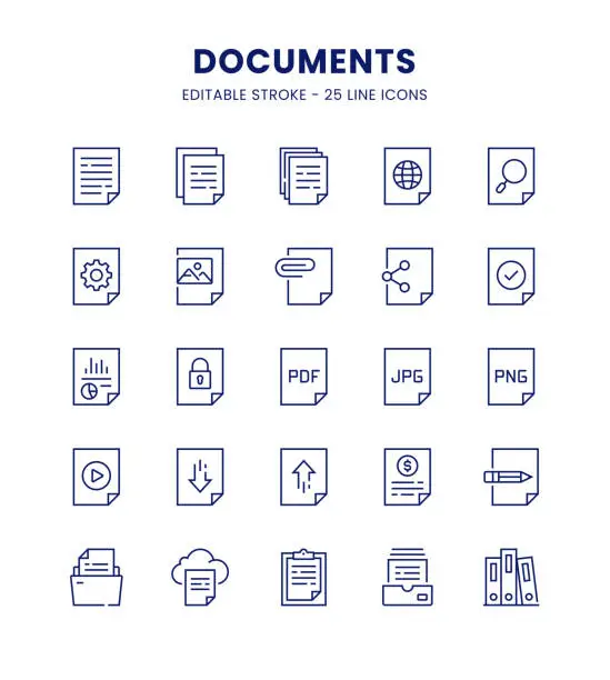 Vector illustration of Documents Icon Set