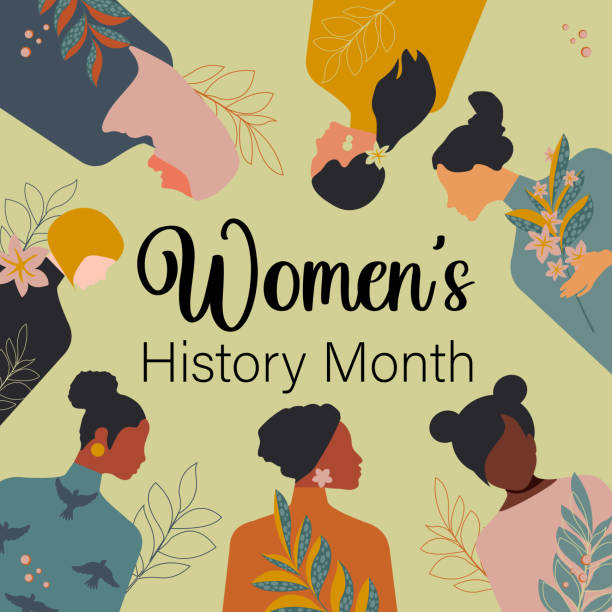 illustrazioni stock, clip art, cartoni animati e icone di tendenza di women's history month. women of different ages, nationalities and religions come together. vector. - come