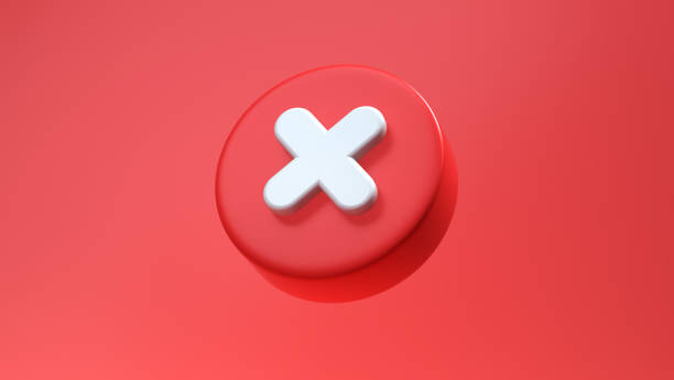 istock Cancel Cross Icon on Red Background. Cartoon Minimalism Style. Web Concept. 1939919747