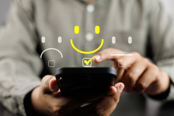 istock Online customer satisfaction survey feedback and ratings for business success, User give rating to service experience on online application, Quality service evaluation positive customer reviews. 1939929082