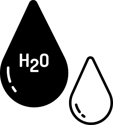 H20 solid glyph vector illustration