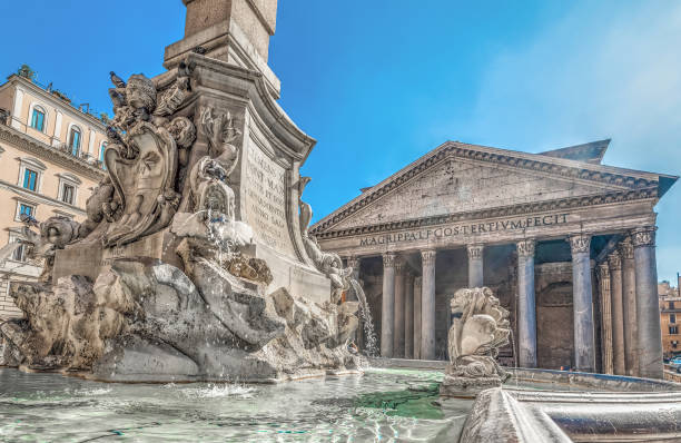 istock Fountain in Piazza della Rotonda with Pantheon on the background 1939966714