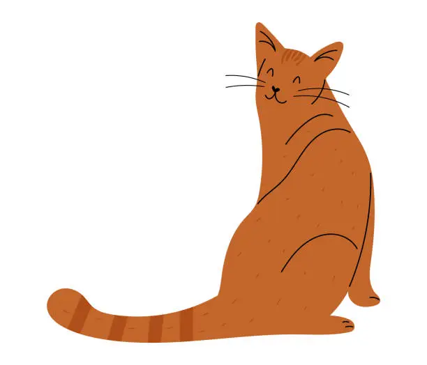 Vector illustration of Cute oriental cat sitting