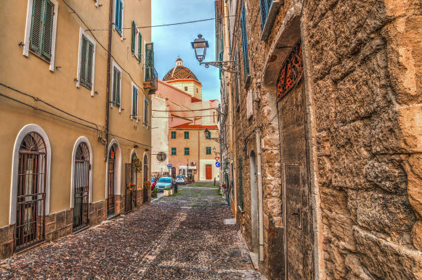 Narrow street in Alghero old town