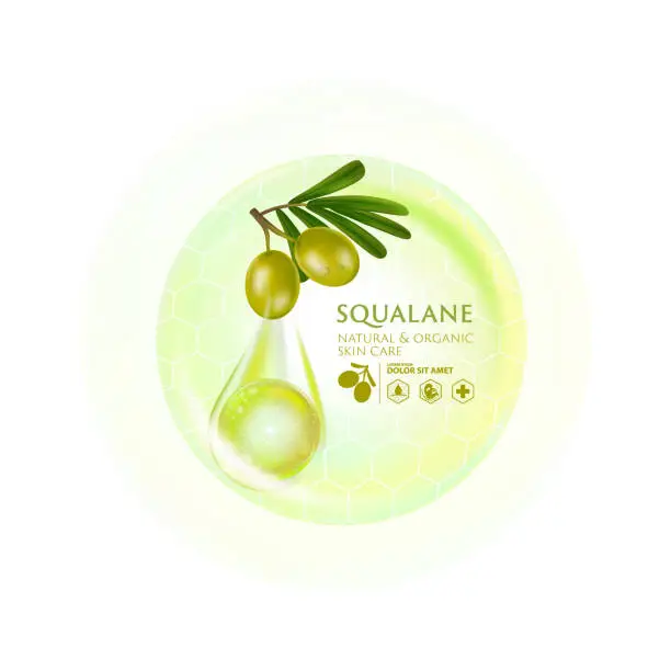 Vector illustration of concept of squalane Serum Skin Care