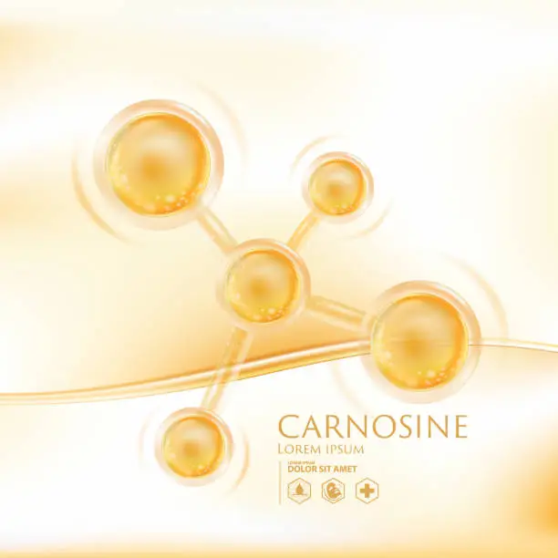 Vector illustration of Carnosine Serum Skin Care Cosmetic