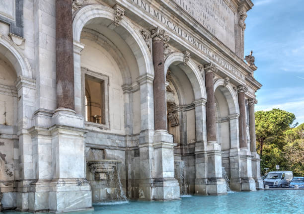 acqua paola fountain in rome - acqua alta imagens e fotografias de stock