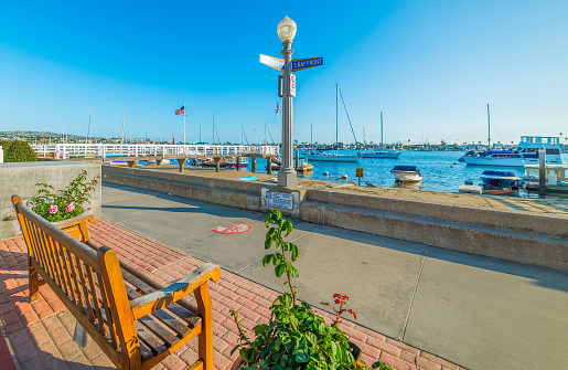 Balboa island sea front, California