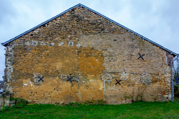 istock Close up of a wall build from rocks 1940075725