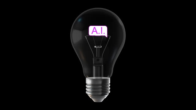 AI Illumination, Chatbot Concept in a Glowing Bulb Loopable video