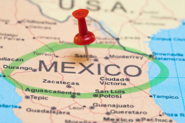 map with a pin in Mexico, destination, mexico map