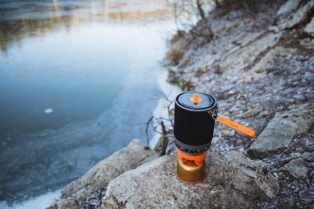 Compact Camping Water Boiling Utensils, Mobile Cooking System, Neoprene Protection Pot, Camping Gas.