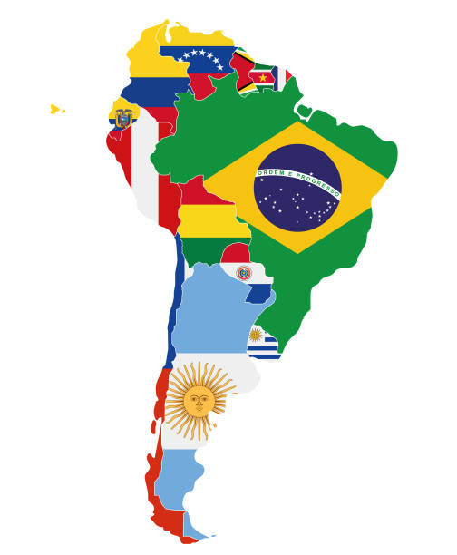 istock Political South America Map vector illustration with the flags of all countries. Editable and clearly labeled layers. 1940092792