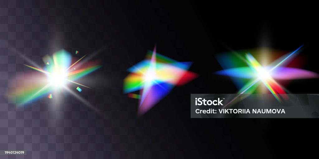 Light Rainbow Crystal Reflection Effect Vector Illustration Stock ...