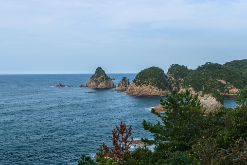 The Uradome Coast is a sightseeing destination for Japanese tourists for going to summer vacation.