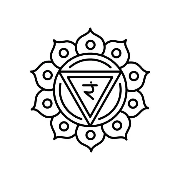 Vector illustration of Manipura, solar plexus chakra color icon.