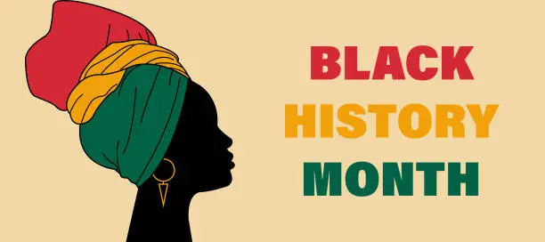 Vector illustration of Black history month banner. Month African American history design poster. Vector illustration