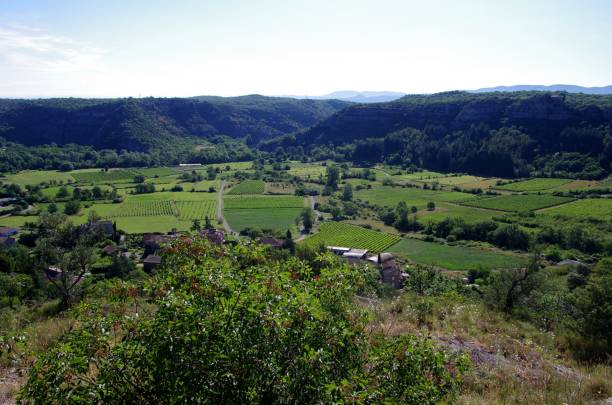 Rural landscape in Ardeche in France, in Europe stock photo