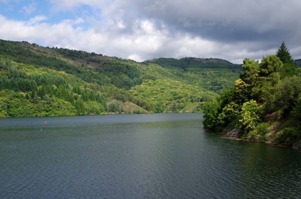 Lake Villefort in Ardeche in France, Europe stock photo