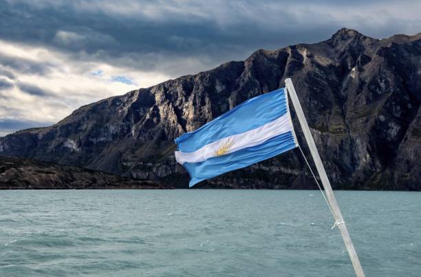 istock Argentinian flag on a boat on Lake Argentino 1940348281