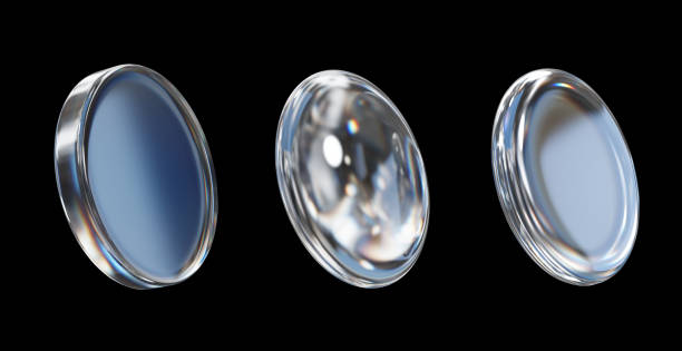 istock Crystal lens shape set isolated on black background 3d rendering without AI generated 1940380798