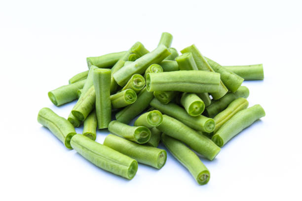 istock Fresh Long beans sliced on white background close-up view 1940397027