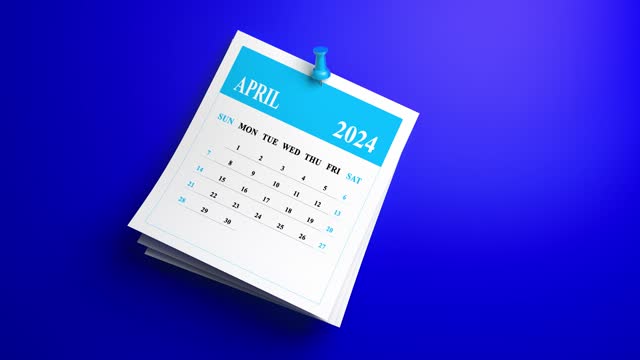 April Calendar 2024 Background 4K
