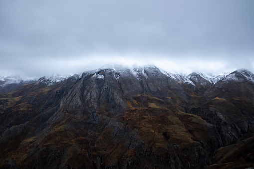 Top view Landscape of Morning Mist with Mountain Layer