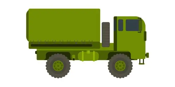 Vector illustration of Cargo military vehicle for the army with high new