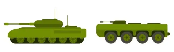 Vector illustration of tanks selection simple option Military equipment