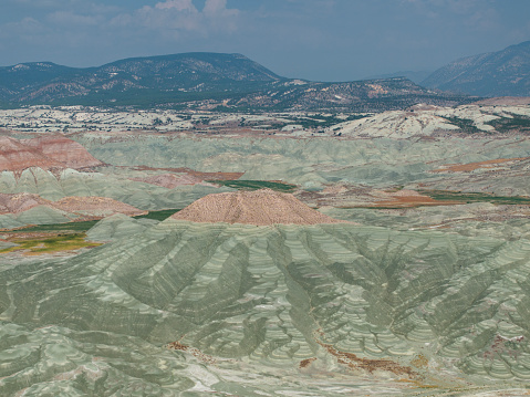 Volcanic Landscape at Nallihan Bird Sanctuary (Nallıhan Kuş Cenneti) in Turkiye's Ankara. Taken via drone.