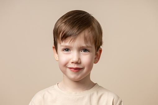 Portrait of a cheerful 6 year old boy