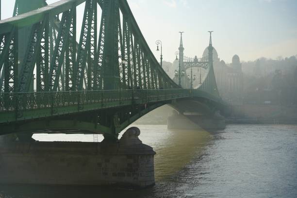 Liberty bridge in fog.