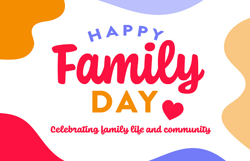 Vector illustration of a Happy Family Day February Commemorative day banner template design. Includes editable vector eps and jpg file in download. Easy to edit. All fonts outlined.